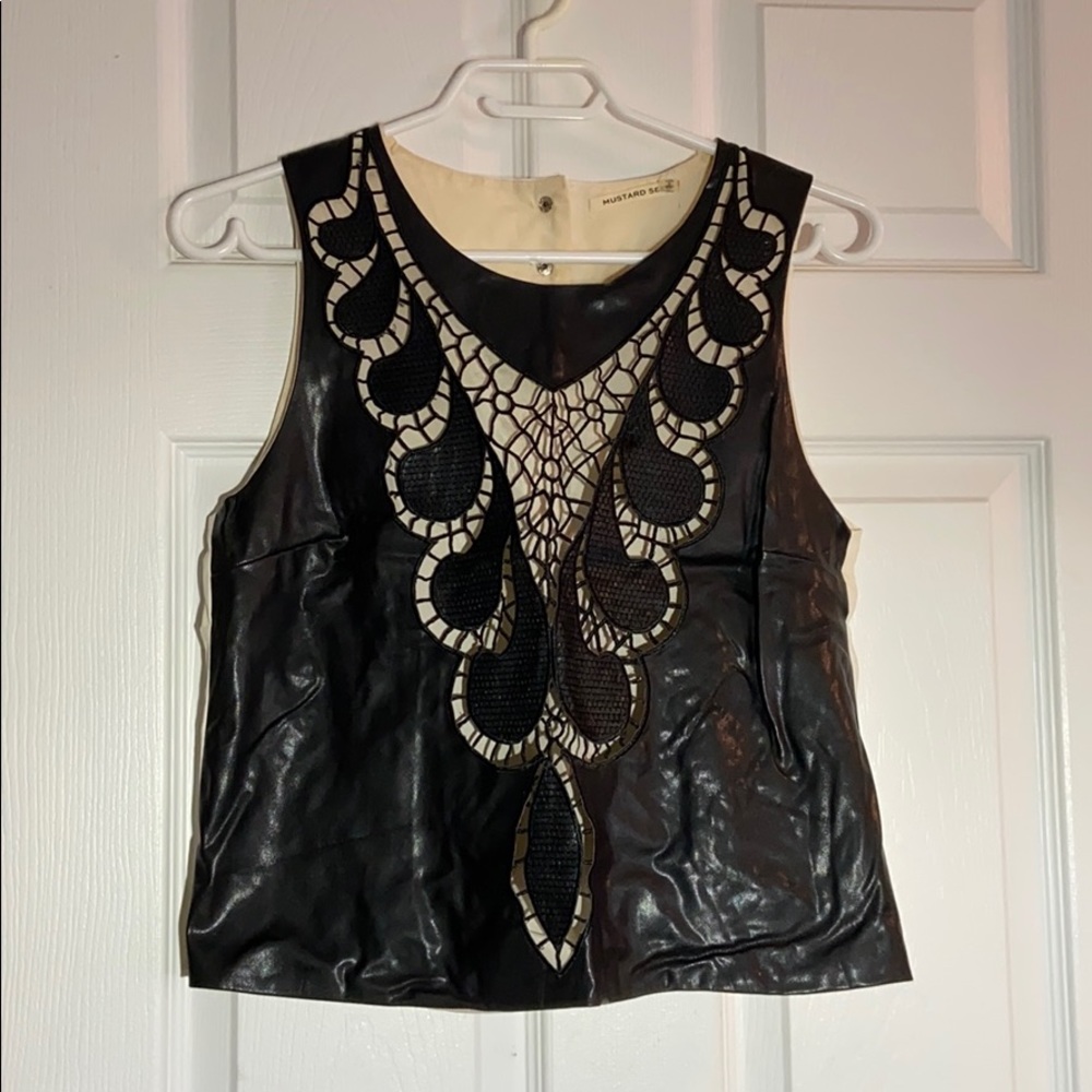 Mustard Seed pleather top